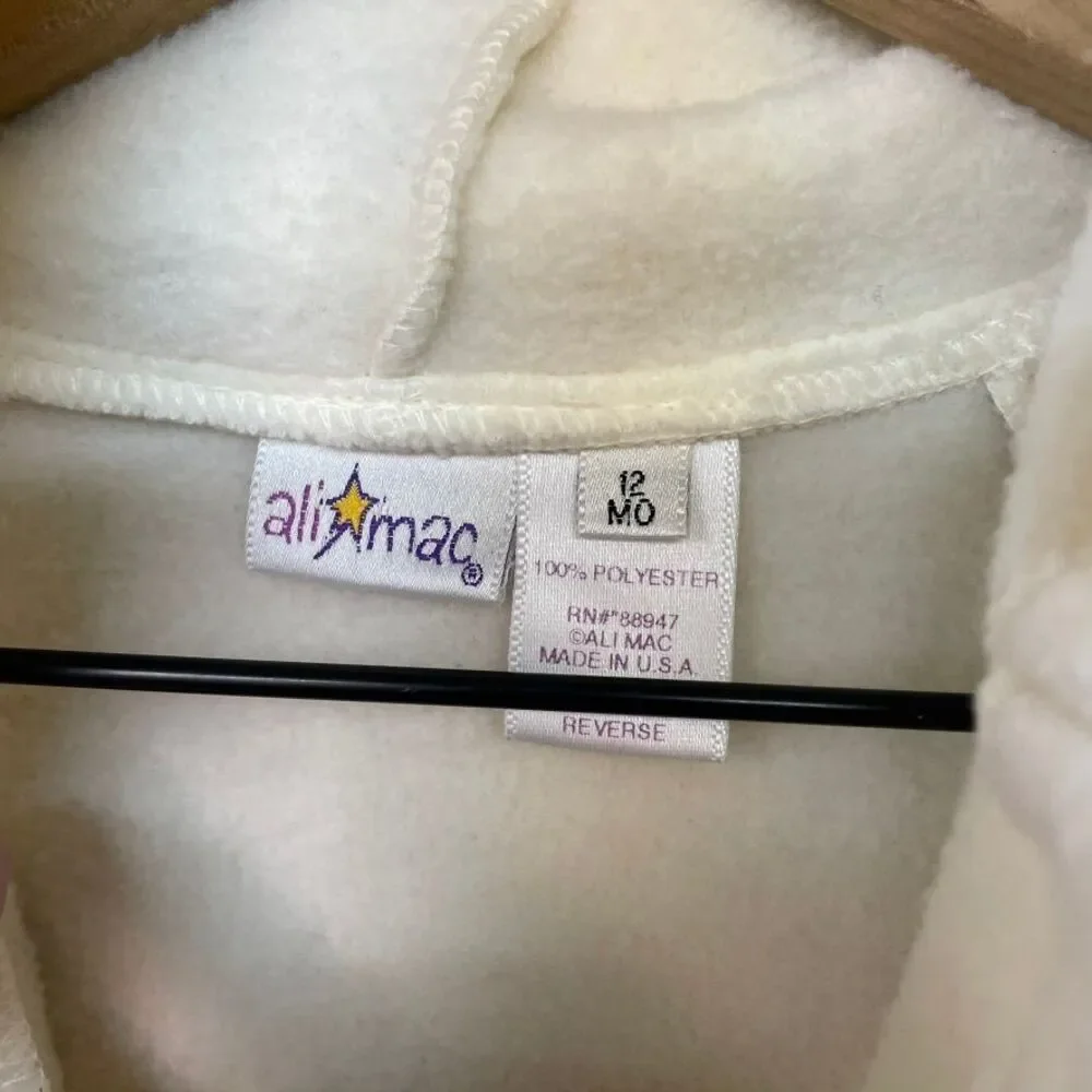 Vintage Ali Mac One Piece Baby Fleece Bunting Suit Girls Size‎ 12 Months 12M